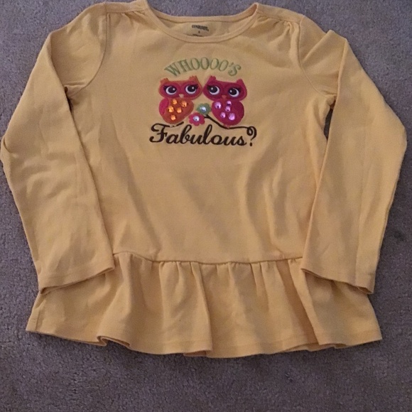 Yellow long sleeve owl shirt from Gymboree - Picture 1 of 3